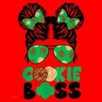Scout Cookie Boss Kidlife Messy Bun Sunglasses Santa Hat thumb 1