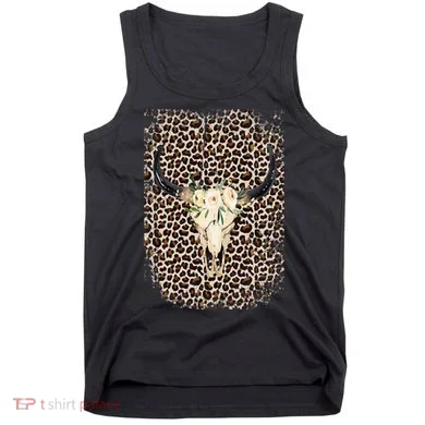 Serape Cow BOHO Flower Rustic Turquoise Tank Top