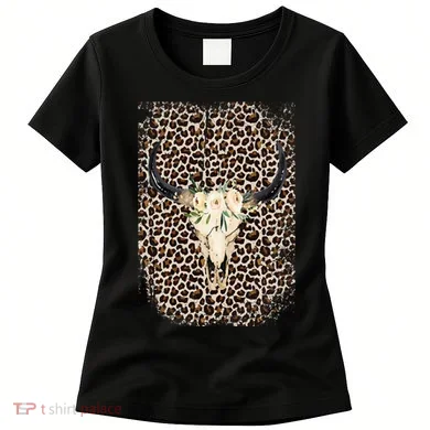 Serape Cow BOHO Flower Rustic Turquoise Women's T-Shirt
