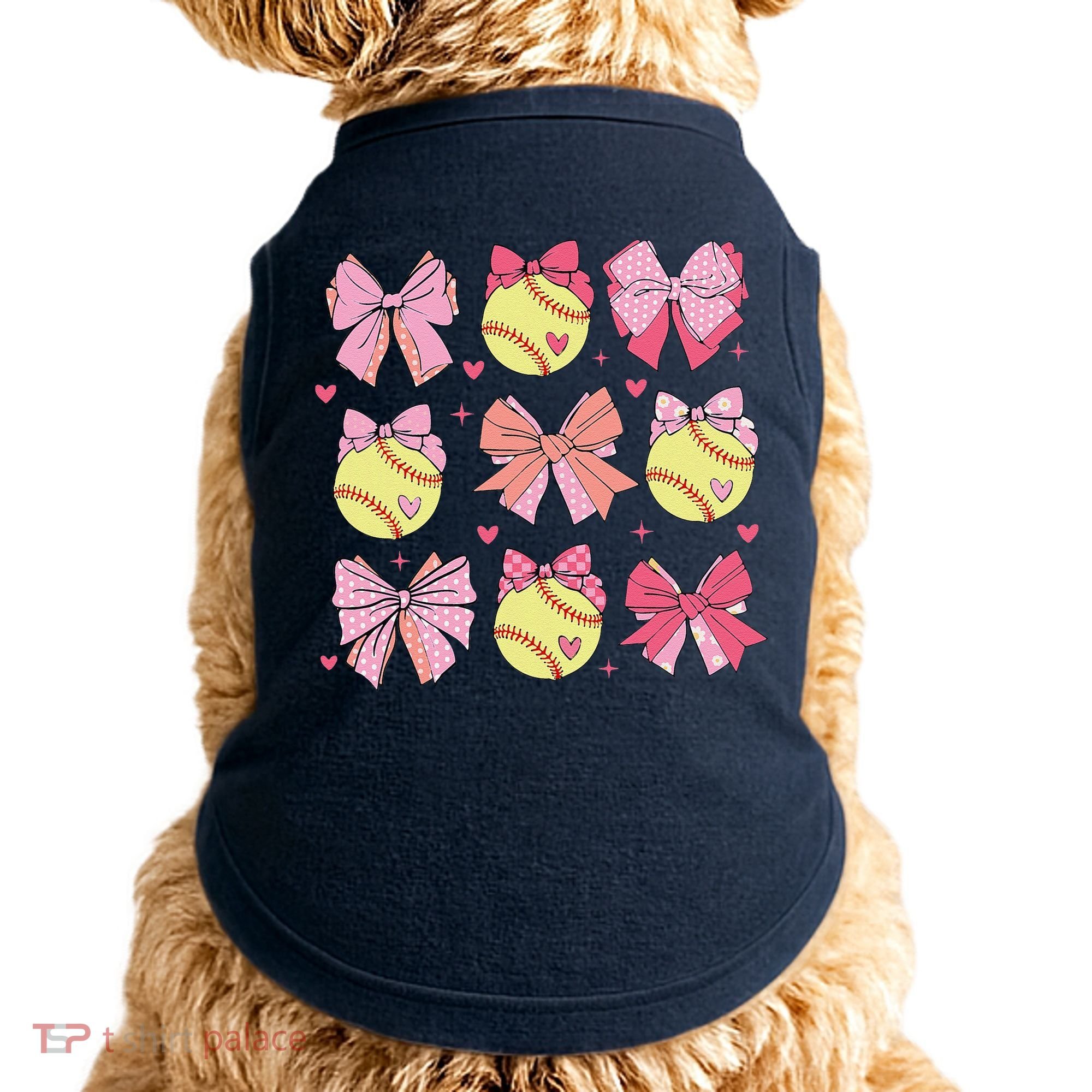 Softball Coquette Bow Softball Mom Mothers Day Softball Mama Doggie Tank