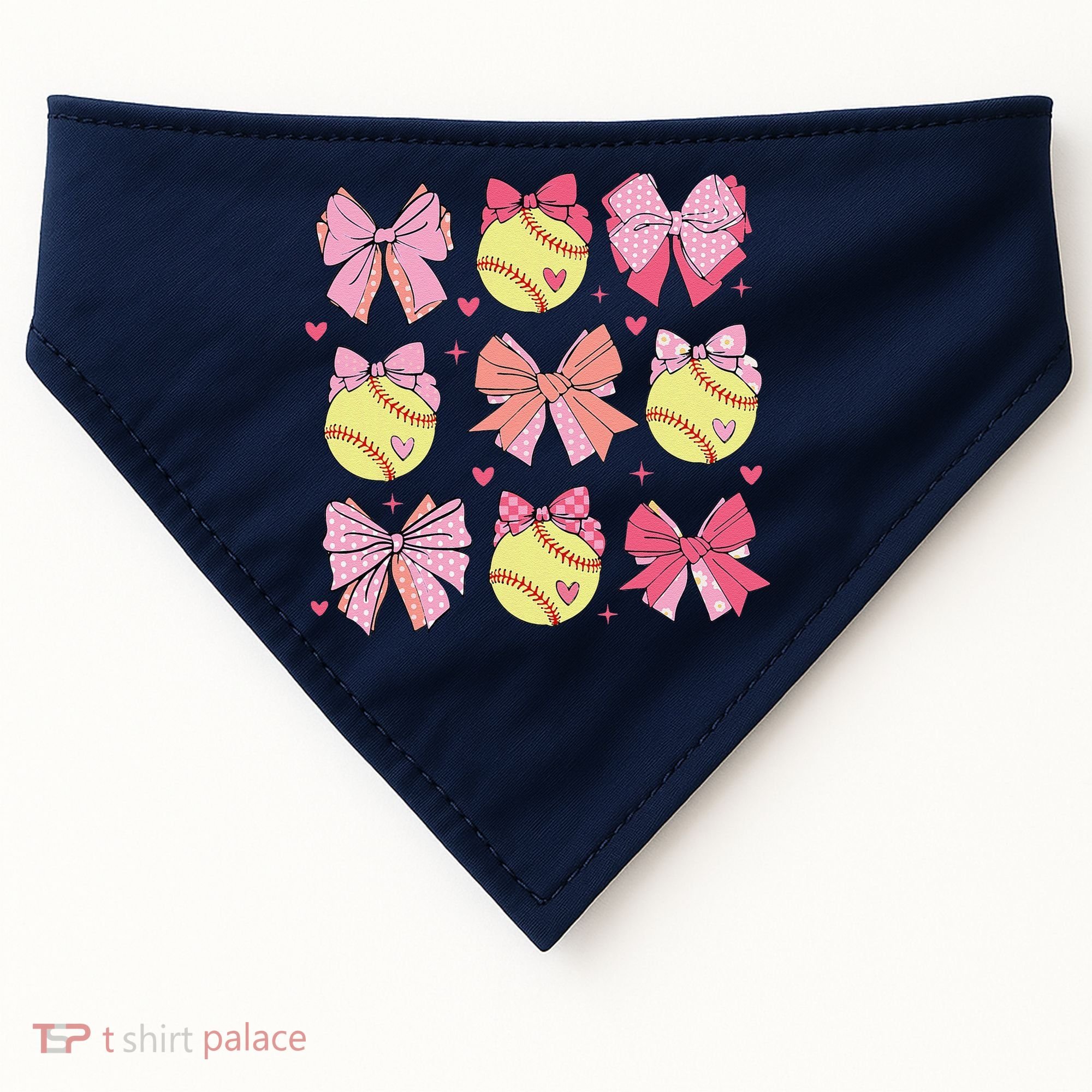 Softball Coquette Bow Softball Mom Mothers Day Softball Mama USA-Made Doggie Bandana