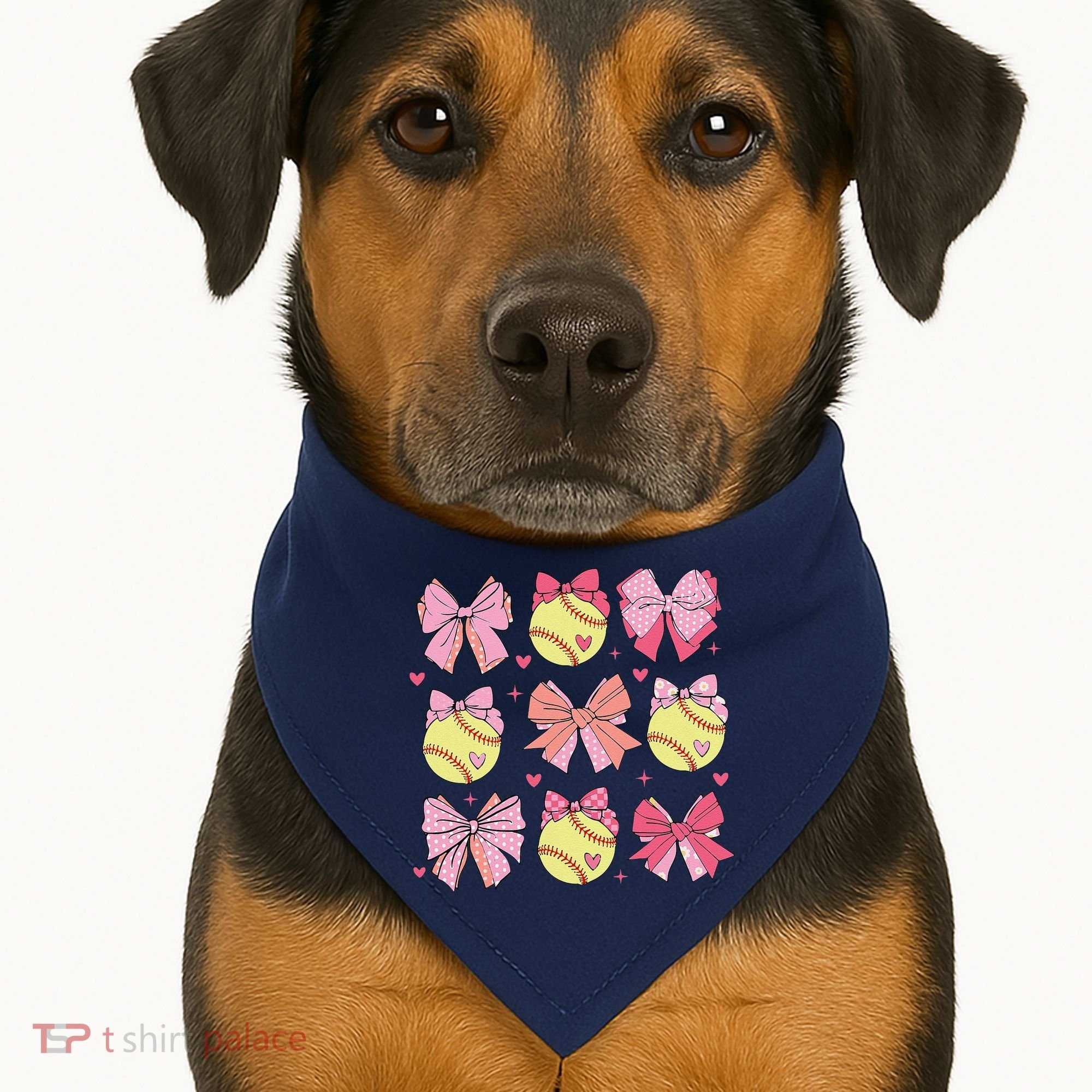 Softball Coquette Bow Softball Mom Mothers Day Softball Mama USA-Made Doggie Bandana