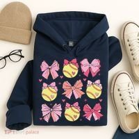 Softball Coquette Bow Softball Mom Mothers Day Softball Mama Hoodie thumb 4