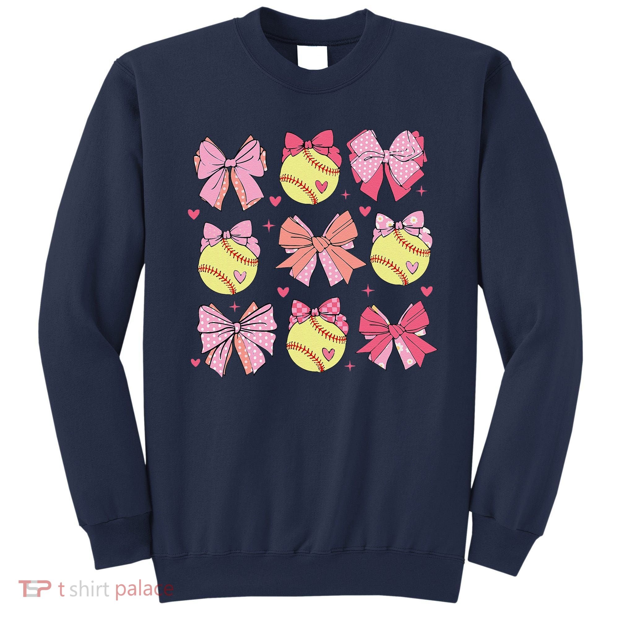 Softball Coquette Bow Softball Mom Mothers Day Softball Mama Sweatshirt