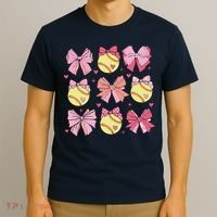 Softball Coquette Bow Softball Mom Mothers Day Softball Mama T-Shirt thumb 3