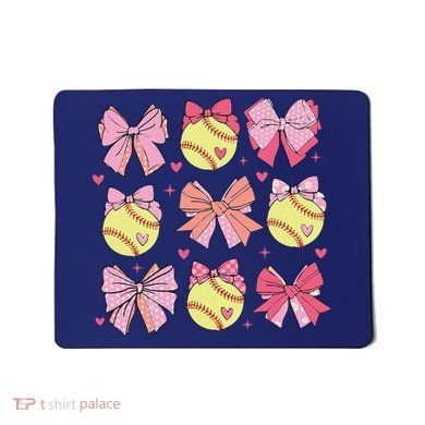 Softball Coquette Bow Softball Mom Mothers Day Softball Mama Mousepad