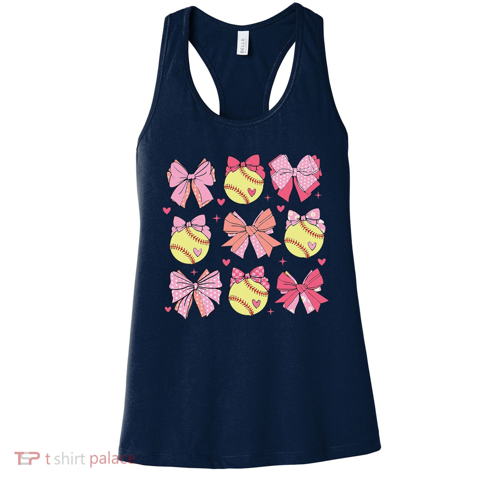 Softball Coquette Bow Softball Mom Mothers Day Softball Mama Women's Tank Top