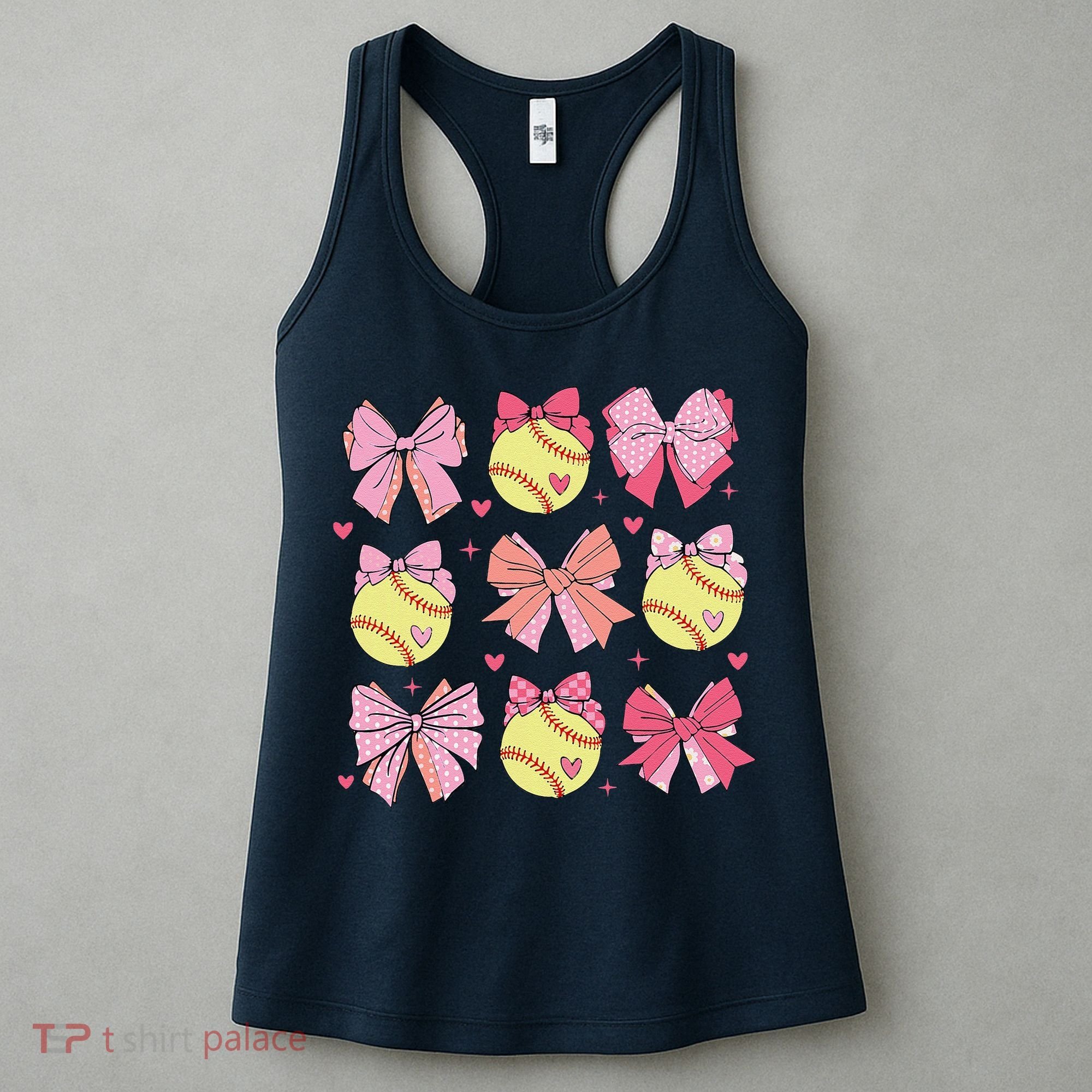 Softball Coquette Bow Softball Mom Mothers Day Softball Mama Women's Tank Top