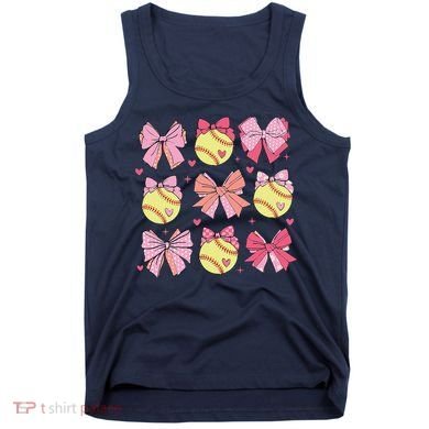 Softball Coquette Bow Softball Mom Mothers Day Softball Mama Tank Top