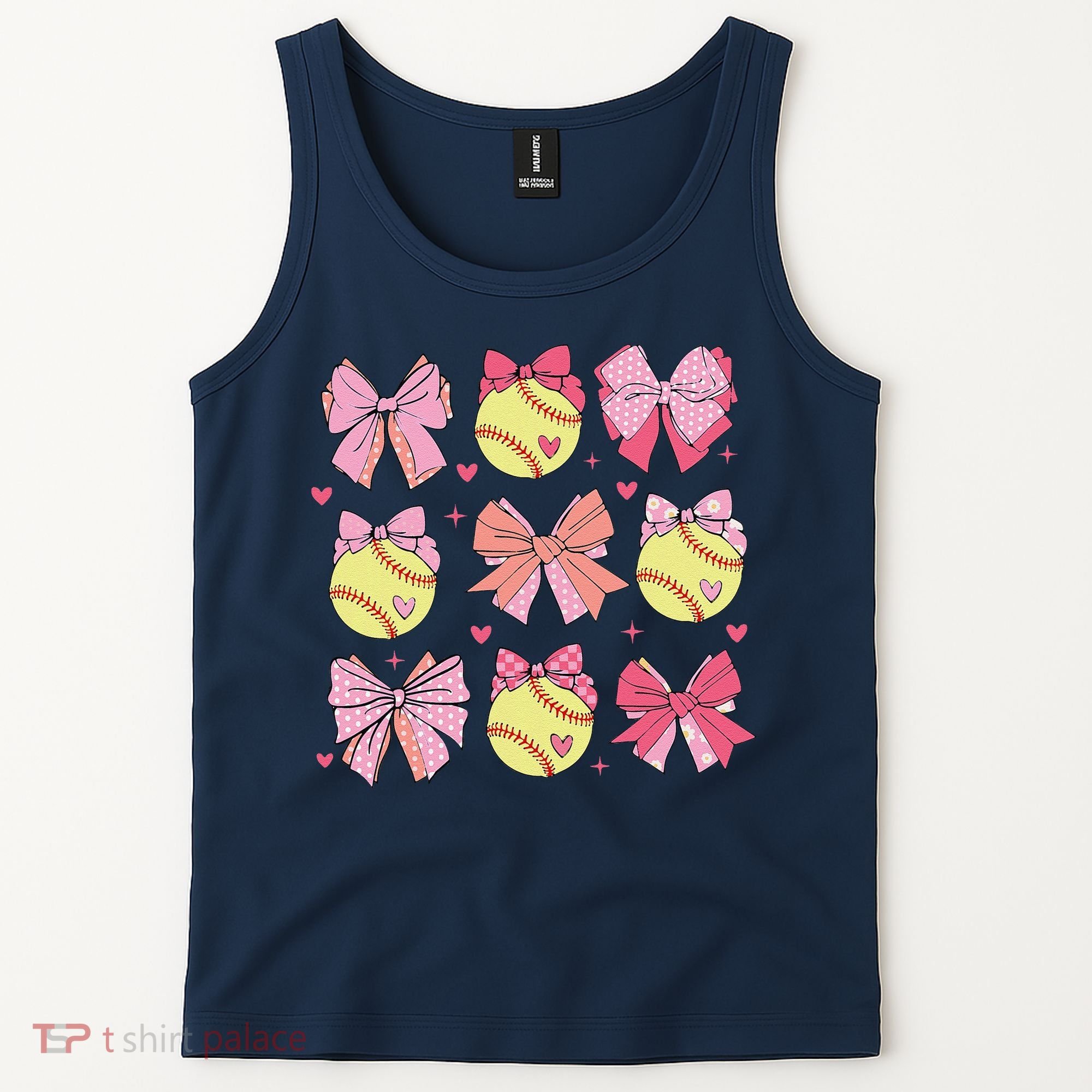 Softball Coquette Bow Softball Mom Mothers Day Softball Mama Tank Top