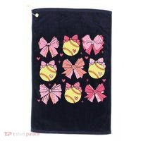 Softball Coquette Bow Softball Mom Mothers Day Softball Mama Golf Towel thumb 0