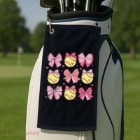 Softball Coquette Bow Softball Mom Mothers Day Softball Mama Golf Towel thumb 2