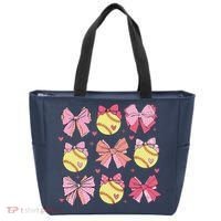 Softball Coquette Bow Softball Mom Mothers Day Softball Mama Tote Bag thumb 0