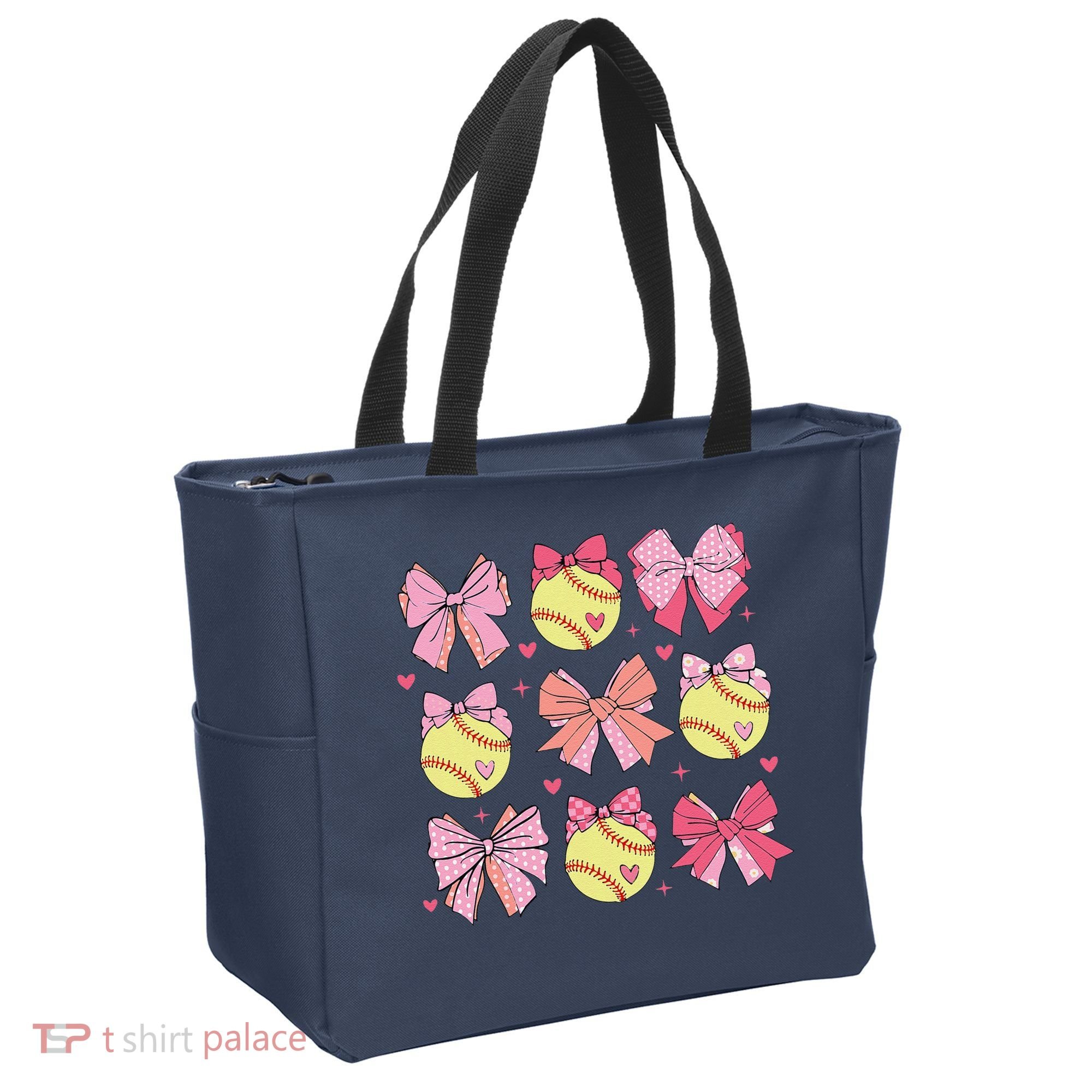 Softball Coquette Bow Softball Mom Mothers Day Softball Mama Tote Bag