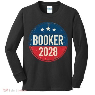 Senator Cory Booker For President 2028 Kids Long Sleeve Shirt