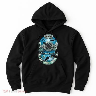 Vintage Scuba Diver Illustration Hoodie