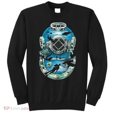 Vintage Scuba Diver Illustration Sweatshirt