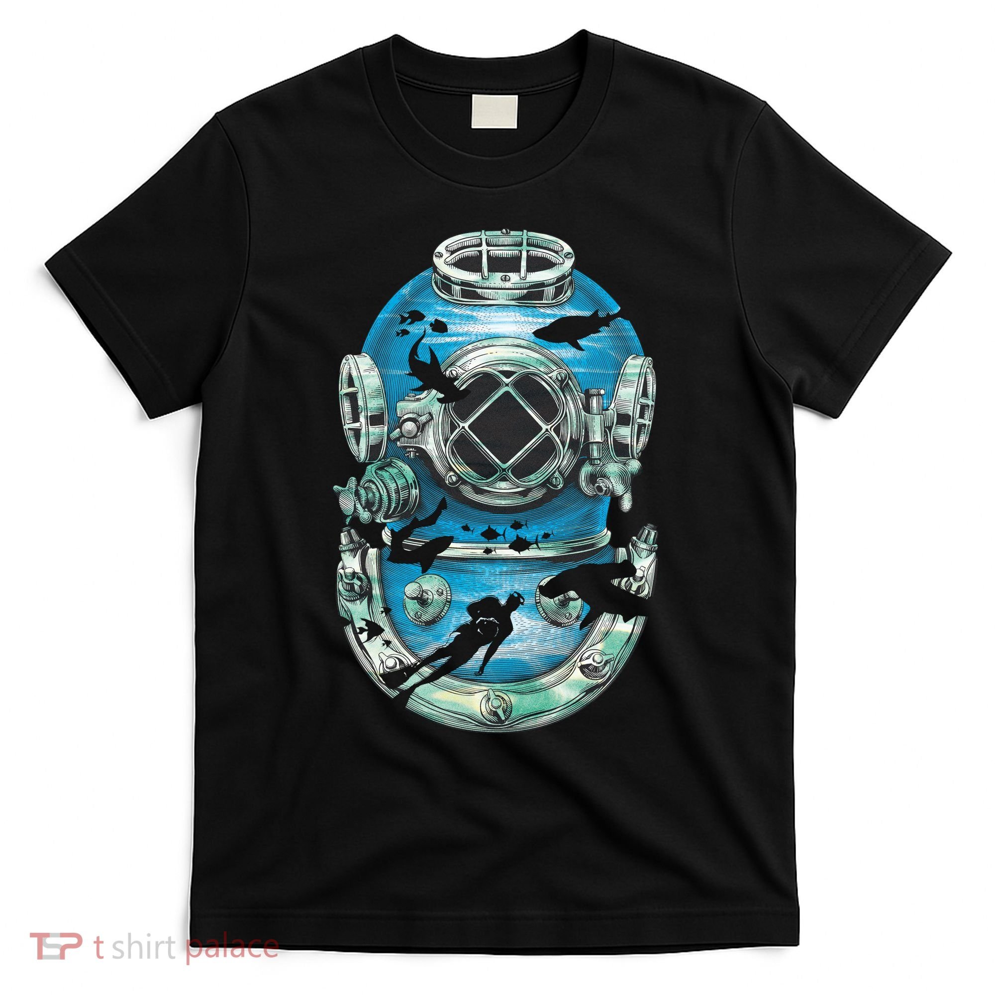 Vintage Scuba Diver Illustration T-Shirt