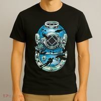 Vintage Scuba Diver Illustration T-Shirt thumb 3
