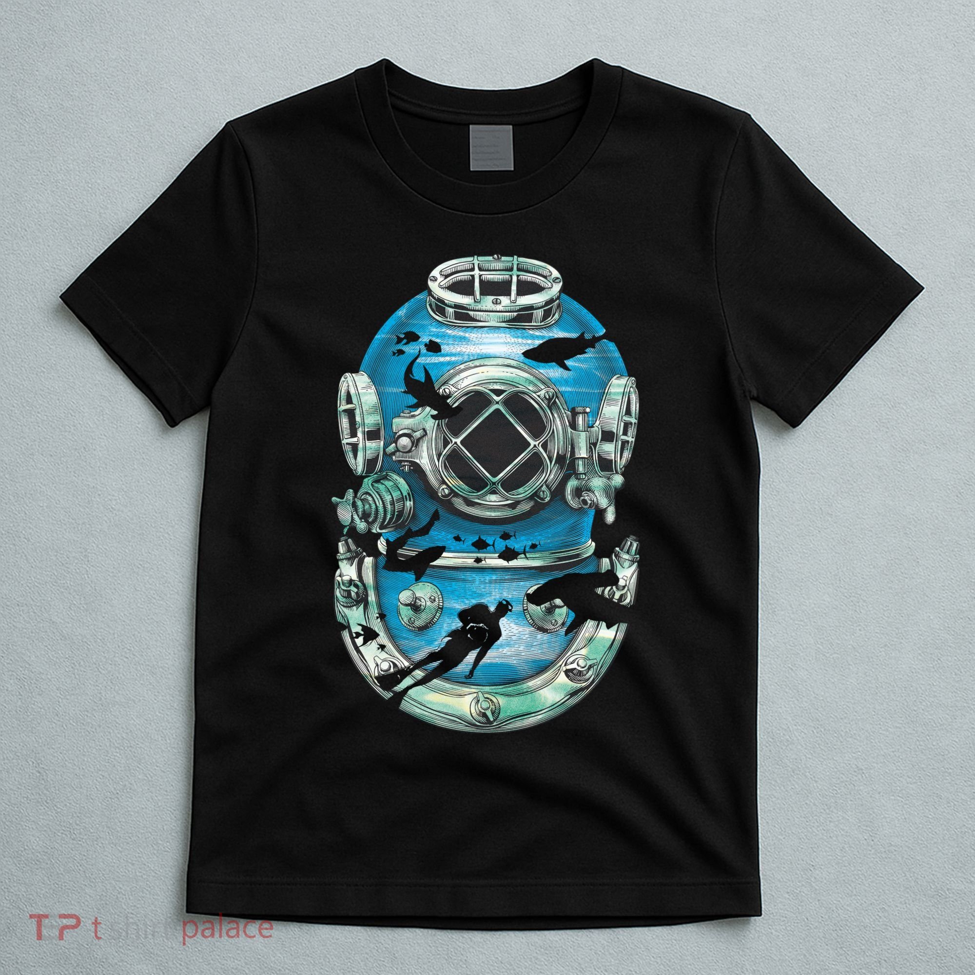 Vintage Scuba Diver Illustration T-Shirt