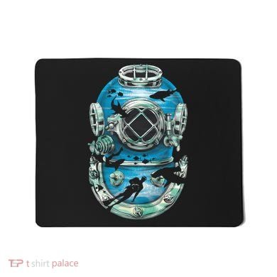 Vintage Scuba Diver Illustration Mousepad