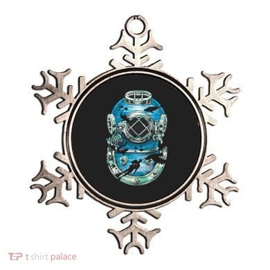 Vintage Scuba Diver Illustration Ornament