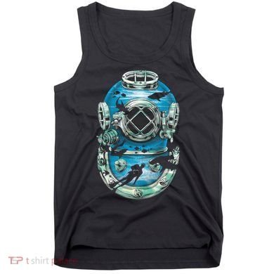 Vintage Scuba Diver Illustration Tank Top