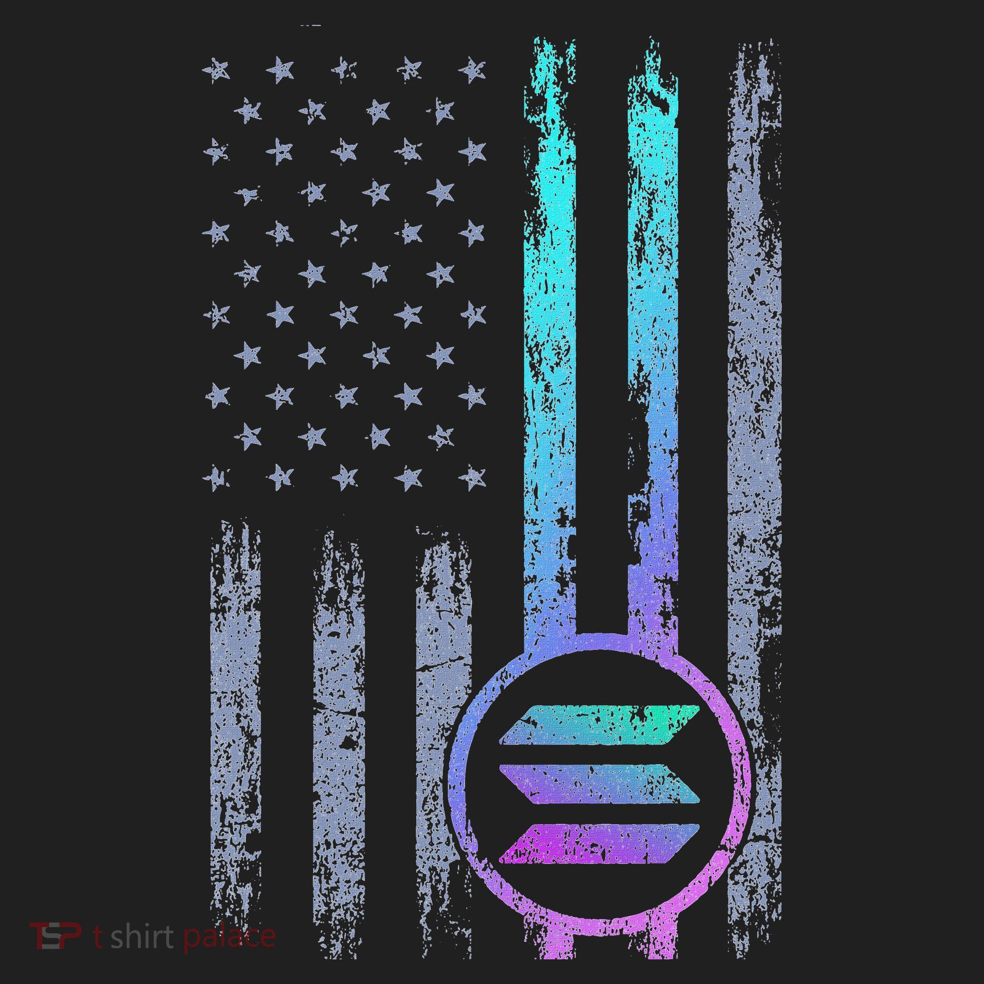 Solana Crypto Blockchain Solana Coin Distressed Usa Flag Women's Sweatshirt
