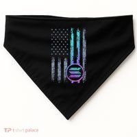 Solana Crypto Blockchain Solana Coin Distressed Usa Flag USA-Made Doggie Bandana thumb 0