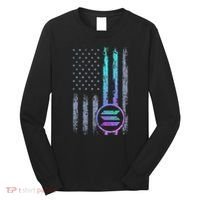 Solana Crypto Blockchain Solana Coin Distressed Usa Flag Long Sleeve Shirt thumb 0