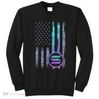Solana Crypto Blockchain Solana Coin Distressed Usa Flag Sweatshirt thumb 0