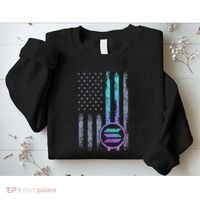 Solana Crypto Blockchain Solana Coin Distressed Usa Flag Sweatshirt thumb 2