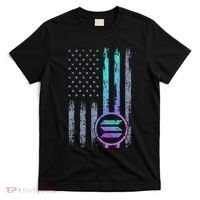 Solana Crypto Blockchain Solana Coin Distressed Usa Flag T-Shirt thumb 0