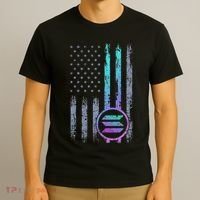 Solana Crypto Blockchain Solana Coin Distressed Usa Flag T-Shirt thumb 3