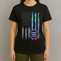 Solana Crypto Blockchain Solana Coin Distressed Usa Flag T-Shirt thumb 4