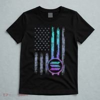 Solana Crypto Blockchain Solana Coin Distressed Usa Flag T-Shirt thumb 5