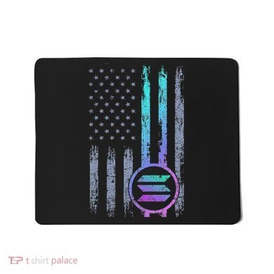 Solana Crypto Blockchain Solana Coin Distressed Usa Flag Mousepad