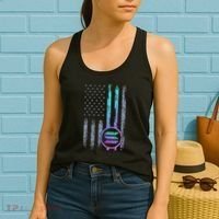 Solana Crypto Blockchain Solana Coin Distressed Usa Flag Women's Tank Top thumb 2