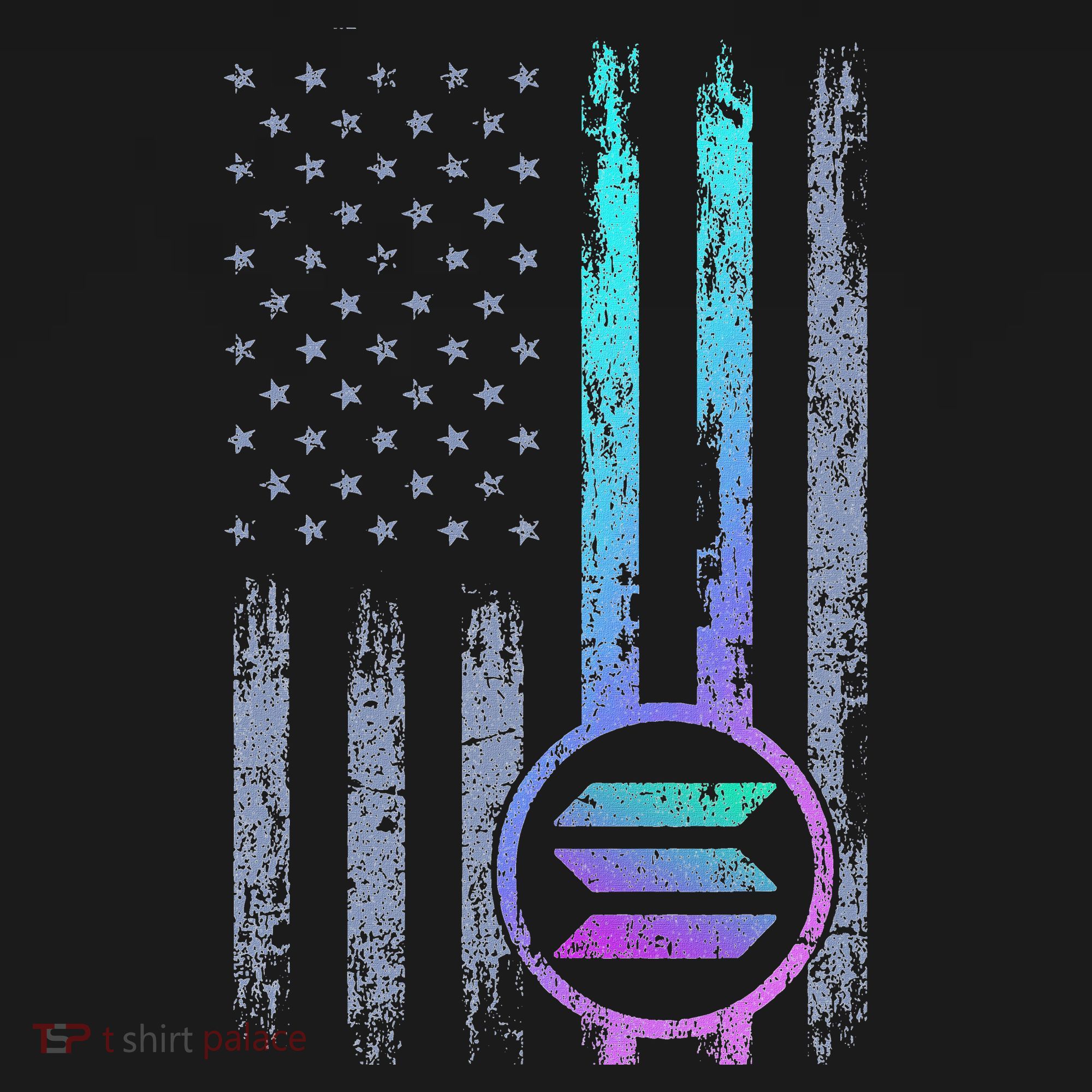 Solana Crypto Blockchain Solana Coin Distressed Usa Flag Baby Bodysuit