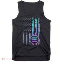 Solana Crypto Blockchain Solana Coin Distressed Usa Flag Tank Top thumb 0