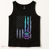 Solana Crypto Blockchain Solana Coin Distressed Usa Flag Tank Top thumb 2