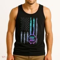 Solana Crypto Blockchain Solana Coin Distressed Usa Flag Tank Top thumb 3