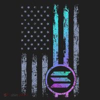 Solana Crypto Blockchain Solana Coin Distressed Usa Flag Golf Towel thumb 3
