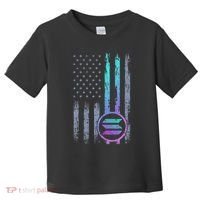 Solana Crypto Blockchain Solana Coin Distressed Usa Flag Toddler T-Shirt thumb 0