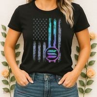 Solana Crypto Blockchain Solana Coin Distressed Usa Flag Women's T-Shirt thumb 2