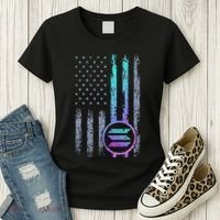 Solana Crypto Blockchain Solana Coin Distressed Usa Flag Women's T-Shirt thumb 3