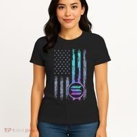 Solana Crypto Blockchain Solana Coin Distressed Usa Flag Women's T-Shirt thumb 4