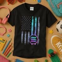 Solana Crypto Blockchain Solana Coin Distressed Usa Flag Kids T-Shirt thumb 3