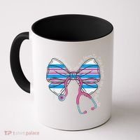 Stethoscope Coquette Bow Baby Blanket Labor And Delivery Coffee Mug thumb 0
