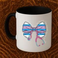 Stethoscope Coquette Bow Baby Blanket Labor And Delivery Coffee Mug thumb 2